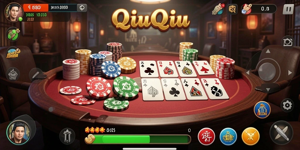 Tampilan gameplay seru dalam permainan QiuQiu 8180.