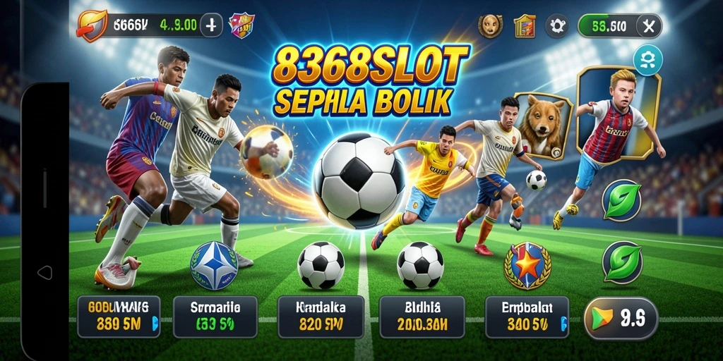 Tampilan gameplay 8368SLOT yang mengesankan dengan tema sepak bola.