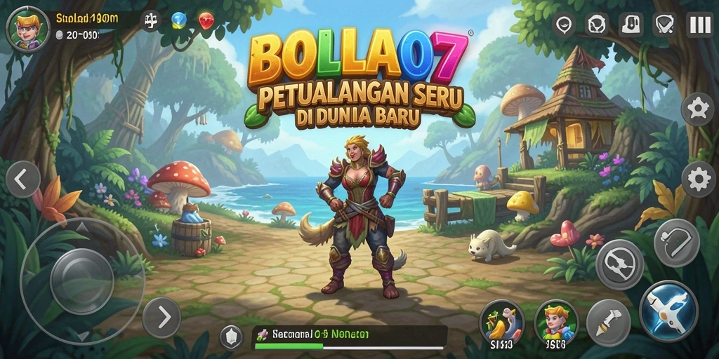 Tangkapan layar gameplay BOLA07 dengan suasana petualangan yang menakjubkan.