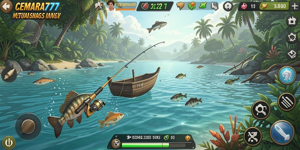 Tampilan menarik dari gameplay CEMARA777 dengan aksi memancing yang seru.
