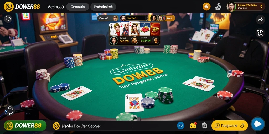 Screenshot gameplay DOWER88 menampilkan suasana luar biasa permainan Poker.