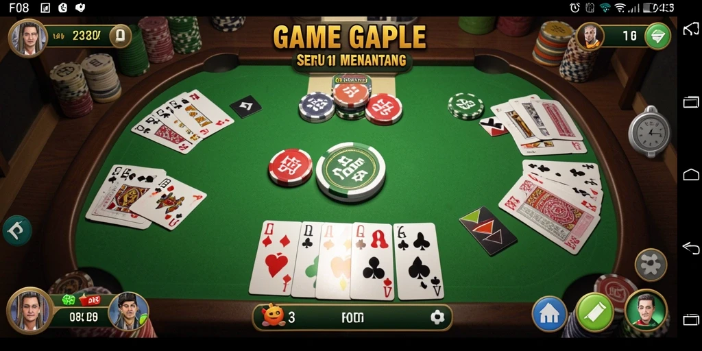Tampilan gameplay seru Gaple di F08 dengan teman-teman.