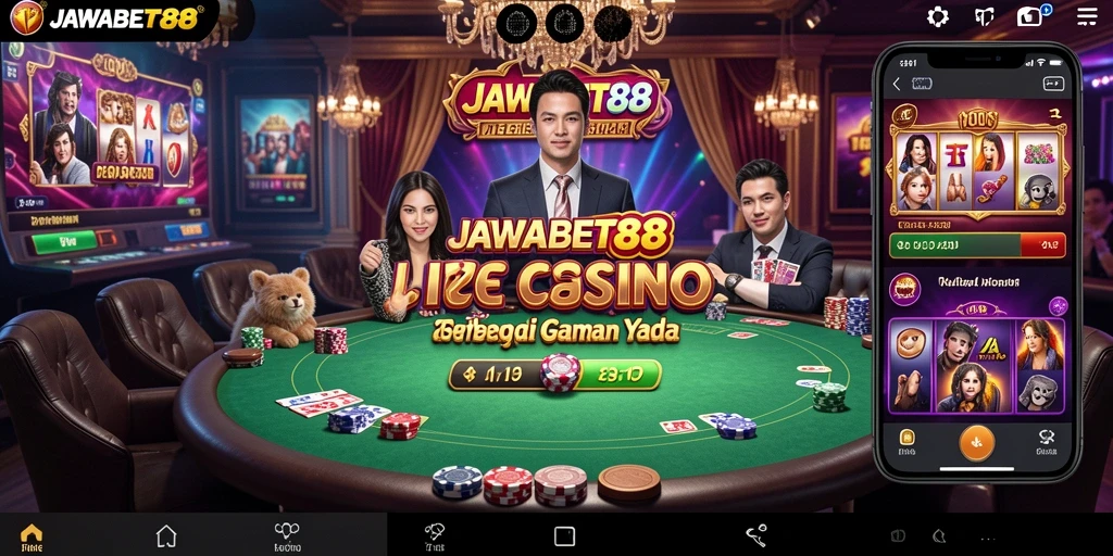 Tampilan gameplay Live Casino yang mengasyikkan di JAWABET88.