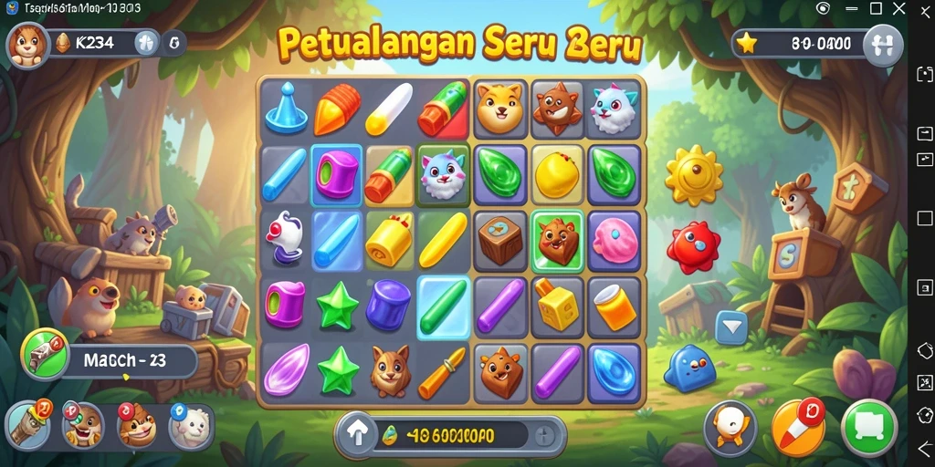 Gameplay seru dari K234 dengan elemen Match-3 yang menarik.