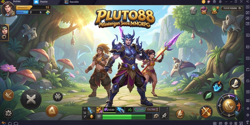 Screenshot gameplay <strong>PLUTO88</strong> yang menampilkan aksi petualangan yang seru.