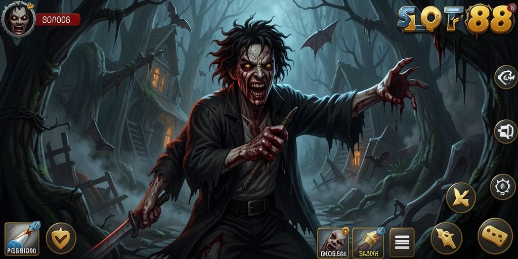 Tangkapan layar menunjukkan gameplay SLOT88 yang mencekam dan penuh ketegangan.