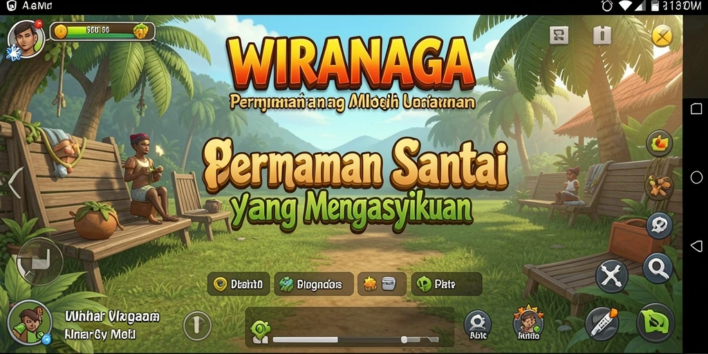 Tampilan gameplay WIRANAGA yang cerah dan mengasyikkan.