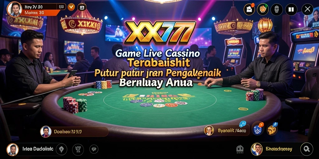 Screenshot menunjukkan dealer langsung di game XXX777.