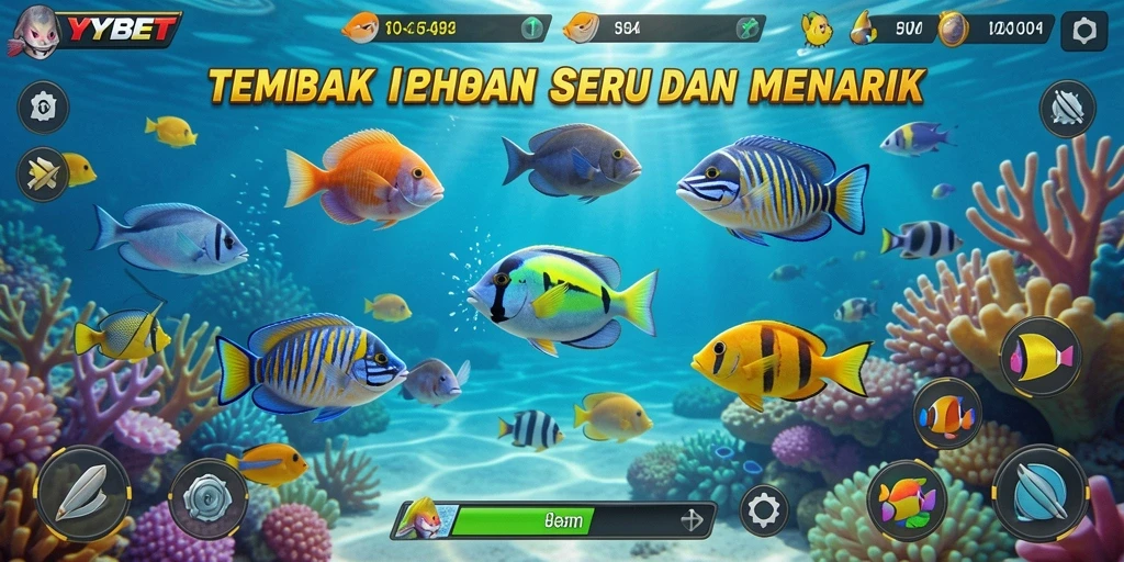 Screenshot gameplay YYBET menampilkan aksi menembak ikan yang mendebarkan.